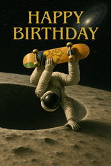 Happy Birthday Skating Astronaut