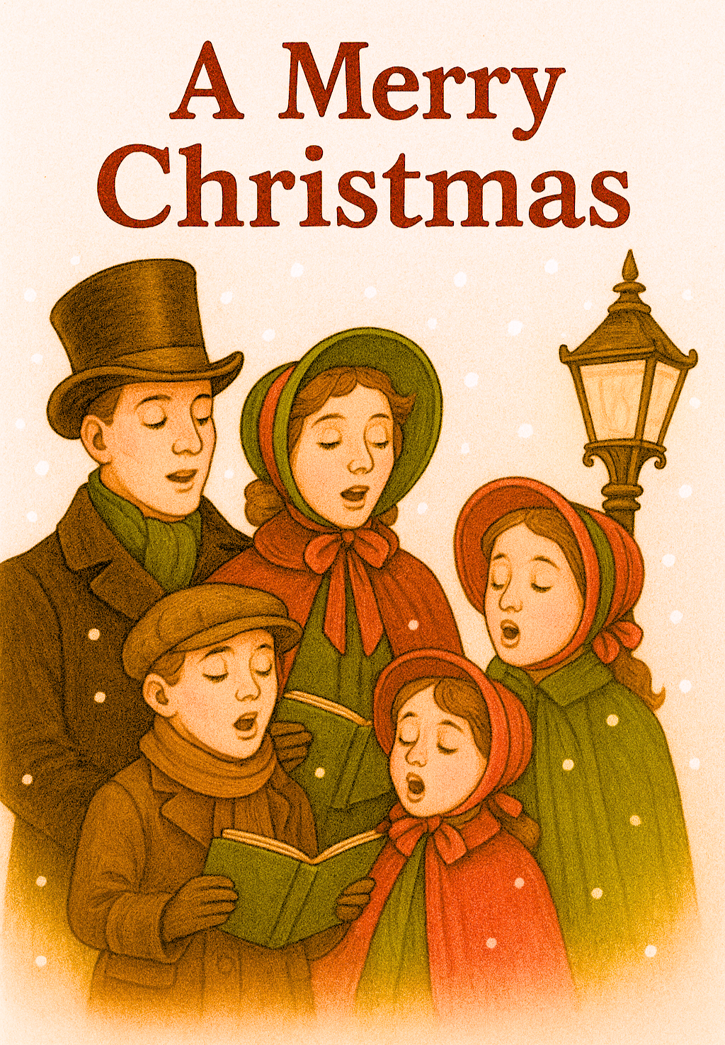 Christmas Victorian Carolers Card